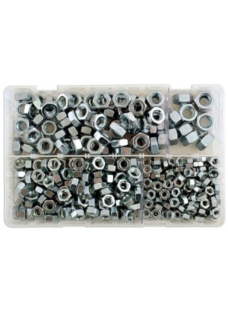 Assortimentmm Plain Steel Nuts Box 370pc