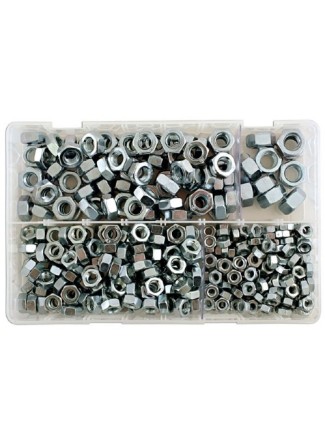 Assortimentmm Plain Steel Nuts Box 370pc