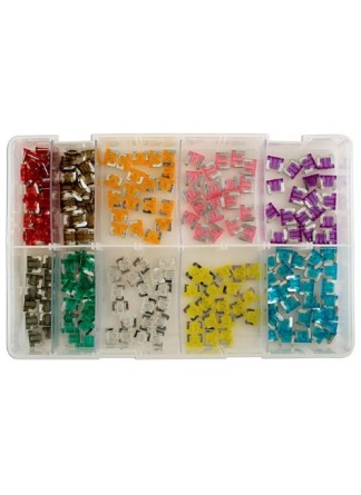  Assortiment de mini fusibles à lame à profil bas 100pc