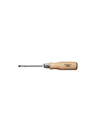 Tournevis largeur de lame 4mm longueur des lames 75mm manche en bois lame ronde avec embout 6 pans