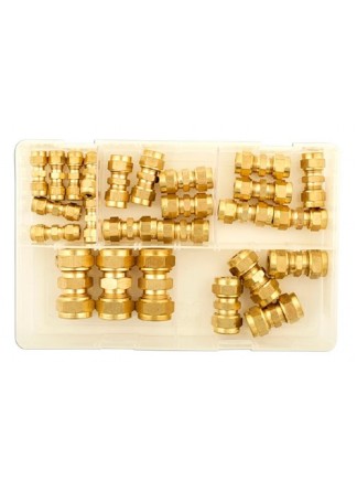 Assortiment Imperial Brass Tube Couplings Box 25pc