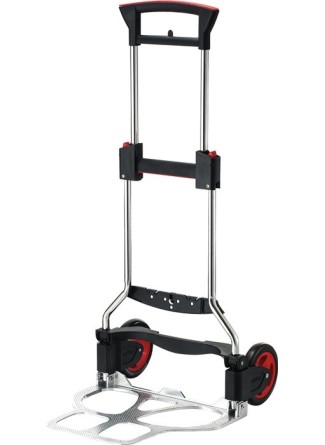 Diable de transport pliable acier inoxydable aluminium H. 1130mm L. pelle 410xl490mm capacité de charge 125 kg